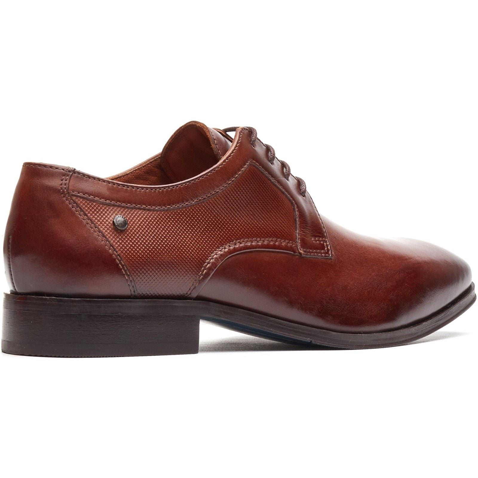 Base London Dome Lace Up Chaussures En Cuir Pour Hommes En Tan Brûlé À Lacets