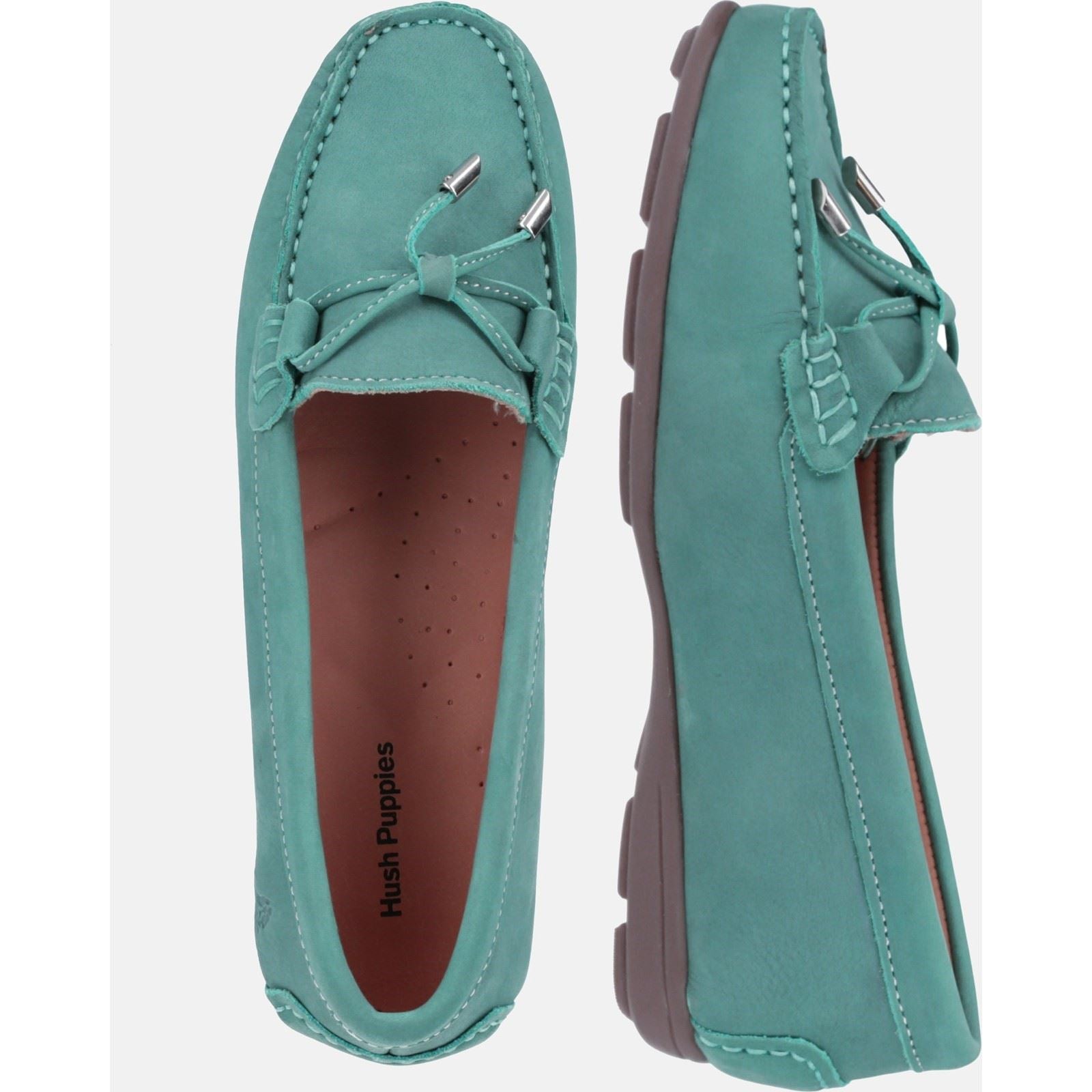 Hush Puppies Maggie Mocassins En Cuir Bleu Ciel Pour Femmes