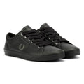 Fred Perry Baseline Baskets En Cuir Noir Pour Hommes