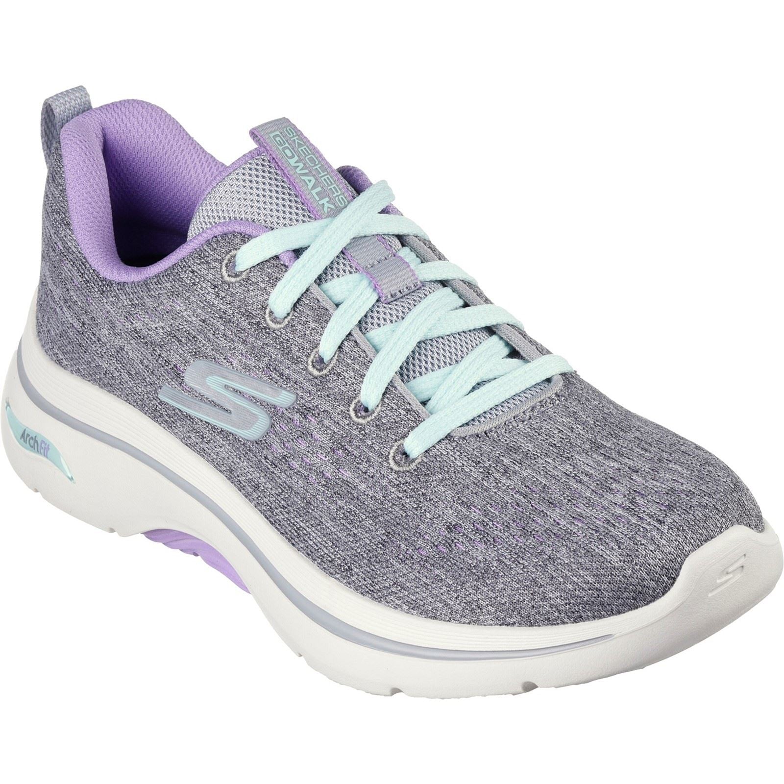 Skechers GO WALK Arch Fit 2.0 Vivid Sunset Baskets Pour Femmes En Textile Gris/Lavande