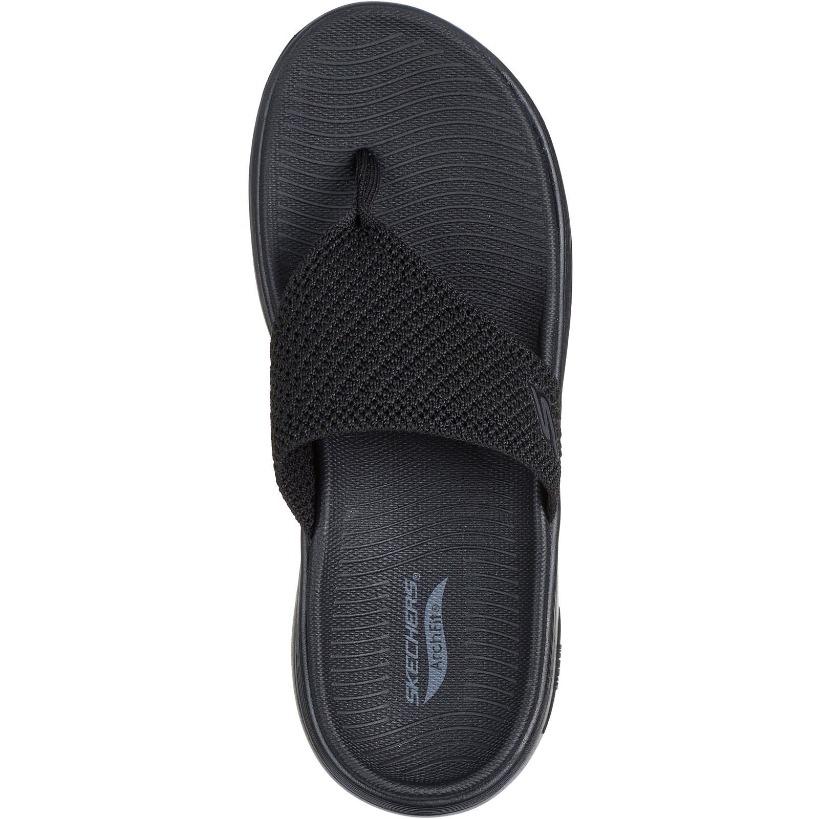 Skechers Go Walk Arch Fit 2.0 Sandales Noires Pour Femmes En Polyester