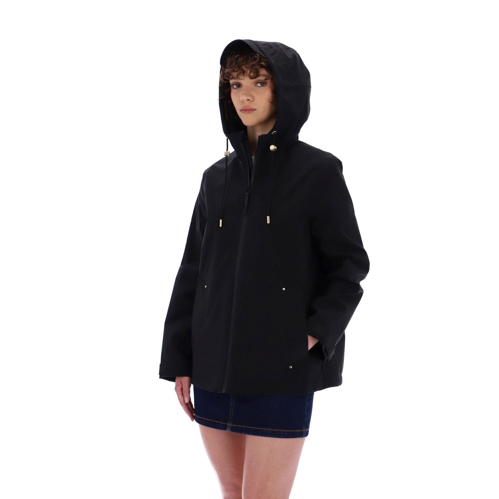 Hunter Original Lightweight Waterproof Veste De Pluie Noire Pour Femmes