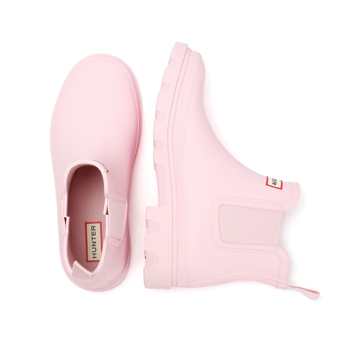 Hunter Downpour Chelsea Bottes De Pluie En Caoutchouc Pour Femmes Roses