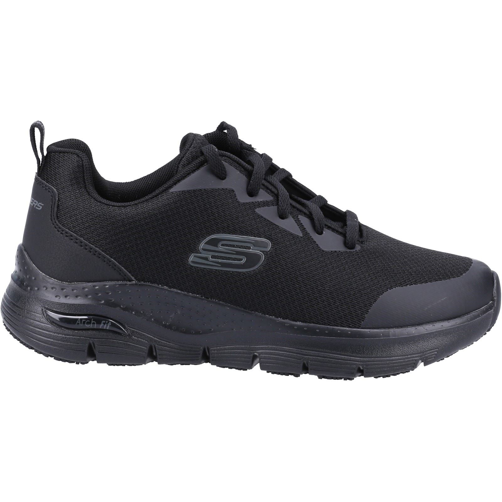 Skechers Workwear Arch Fit Sr Baskets De Sécurité Noires En Polyester Pour Femmes
