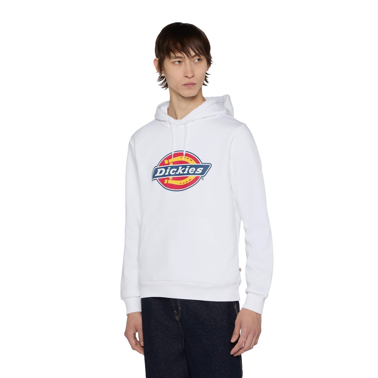 Dickies Icon Logo Sweat À Capuche Blanc En Polyester Pour Adultes Unisexes