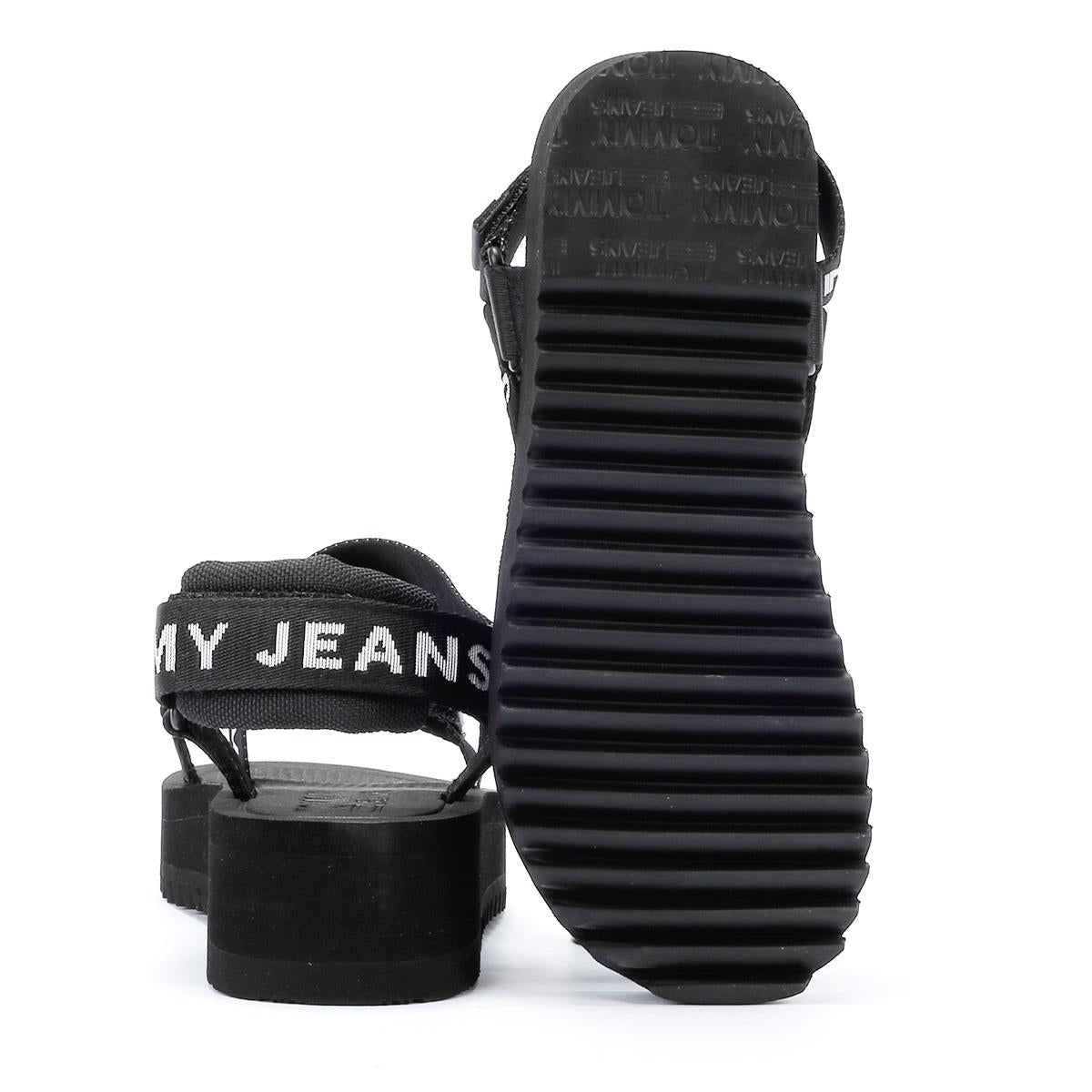 Tommy Hilfiger Flatform Sandales Noires Pour Femmes