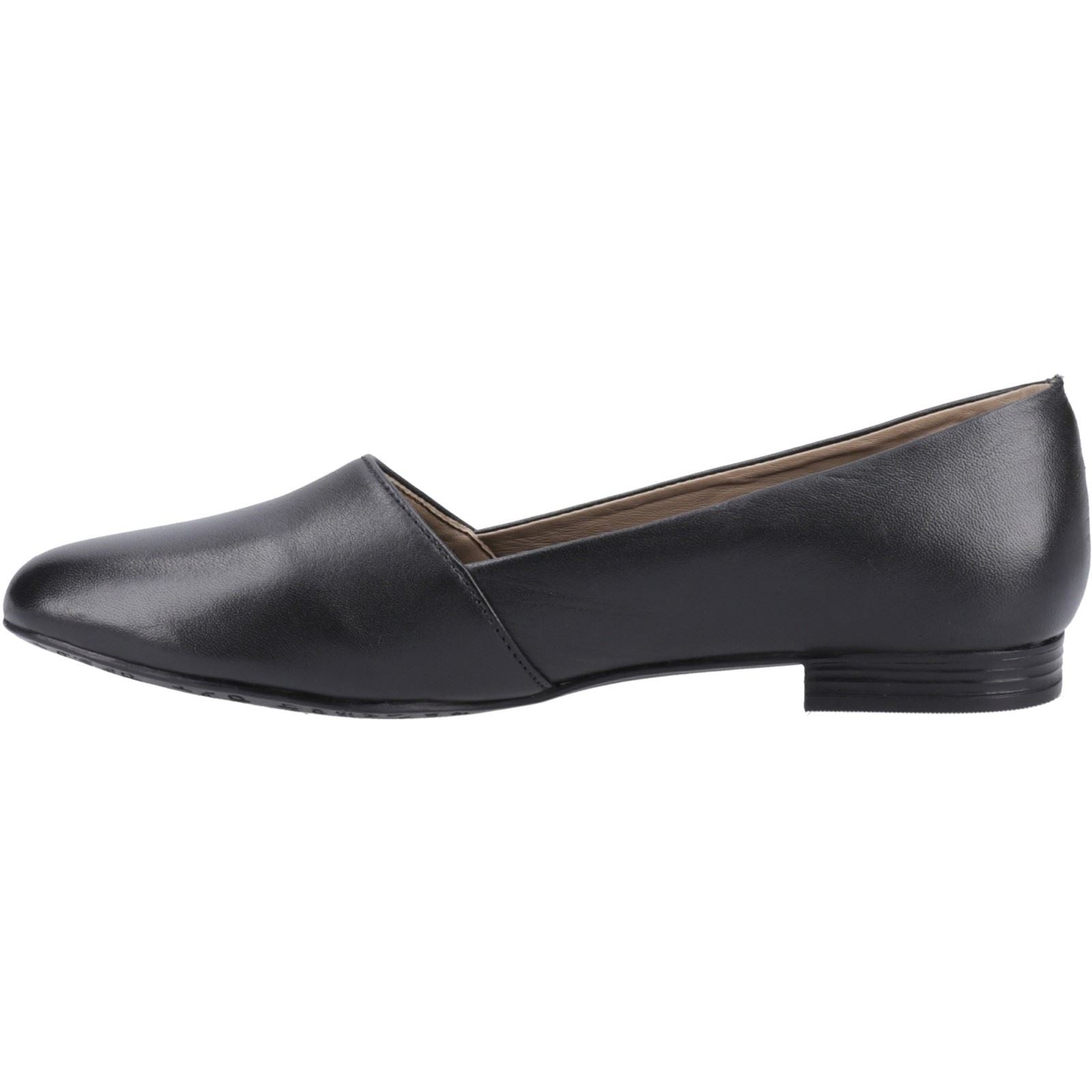 Hush Puppies Lola Senior Chaussures Plates De Ballet Noires Pour Filles En Cuir