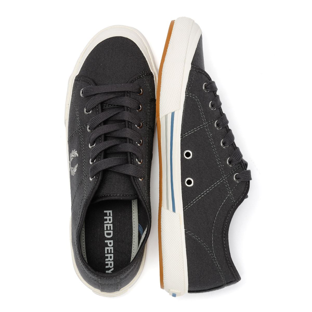 Fred Perry B708 Vintage Tennis Baskets Grises En Toile Pour Hommes