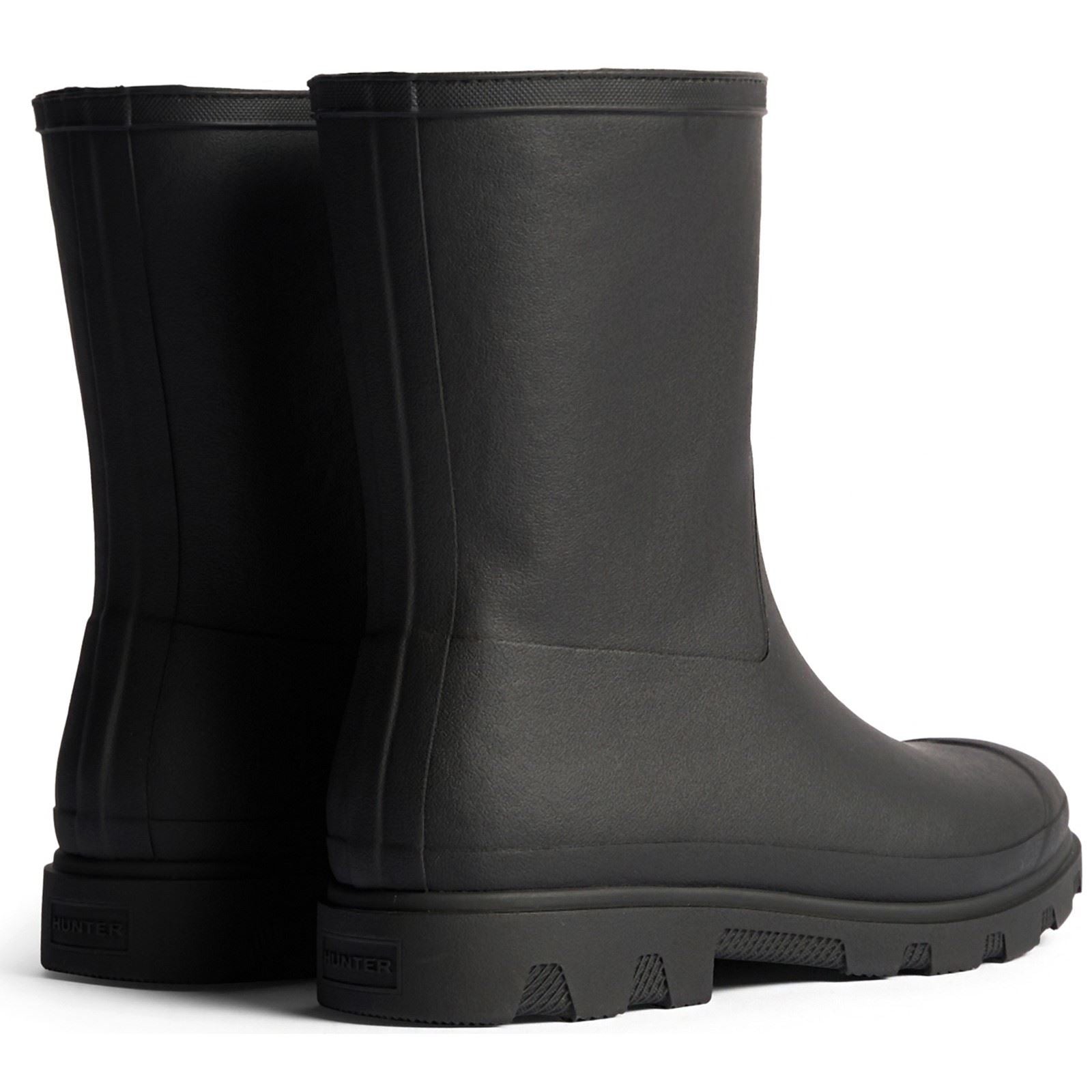 Hunter Downpour Short Insulated Bottes De Pluie Noires En Caoutchouc Pour Hommes