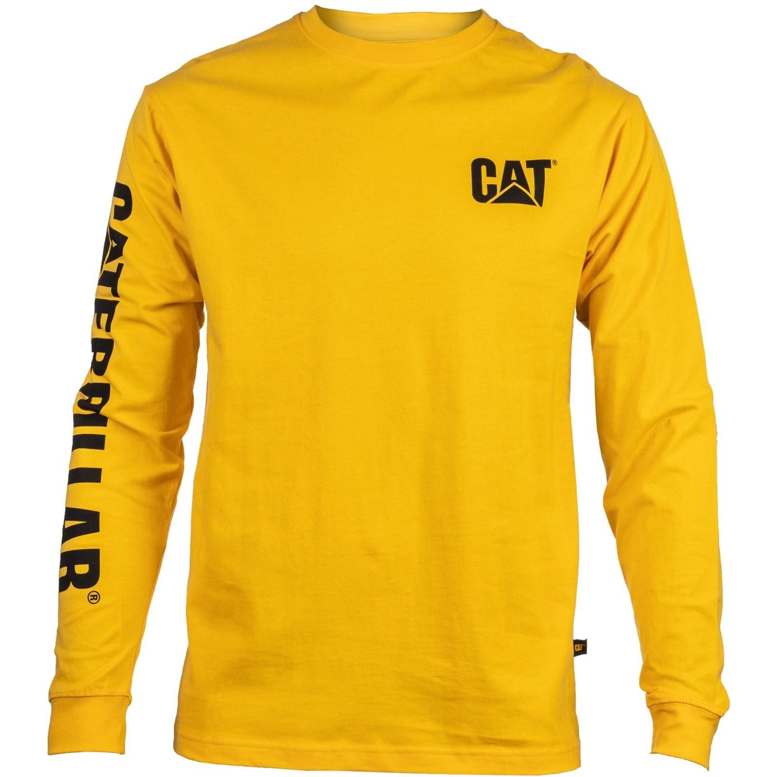 Caterpillar Trademark Banner Long Sleeve T-Shirt Jaune En Coton Pour Homme