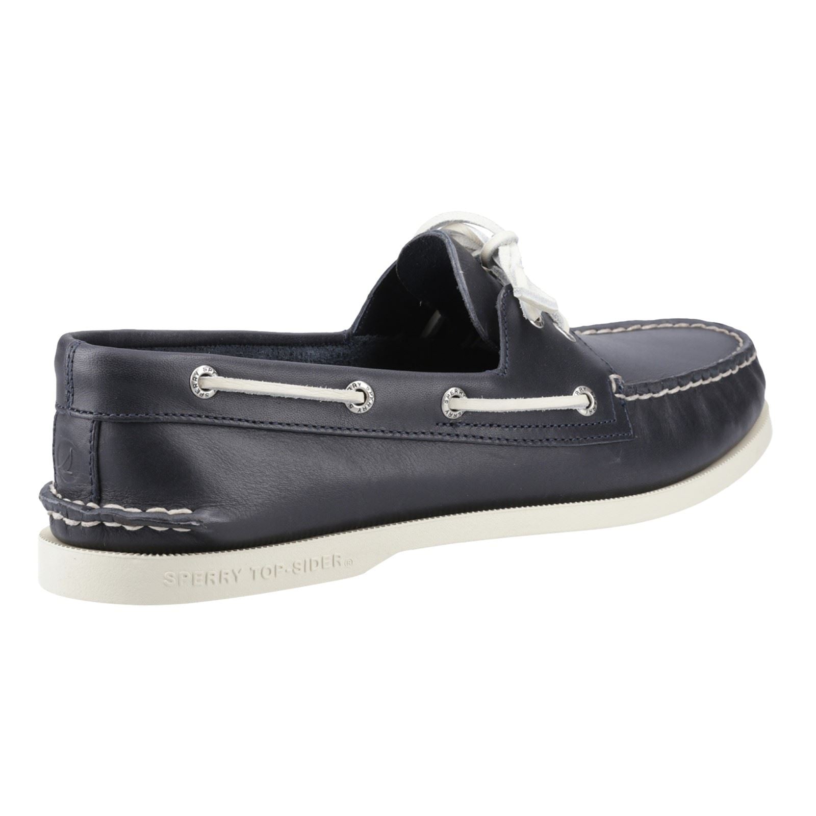 Sperry Authentic 2 Eye Chaussures Bateau Pour Hommes En Cuir Bleu Marine
