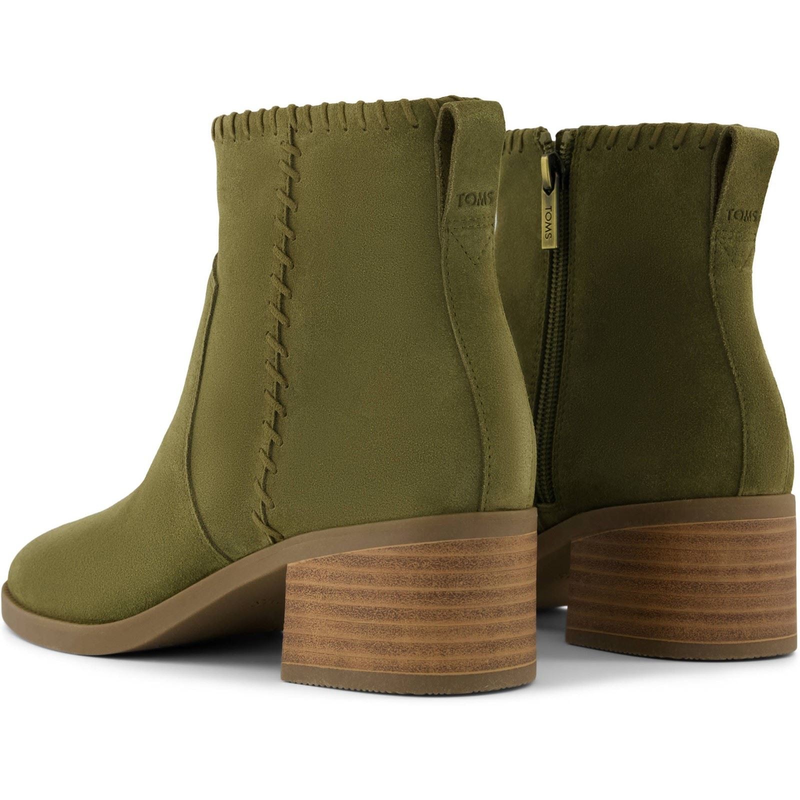 TOMS Delilah Heeled Bottines À Talons Kaki Pour Femmes Suede