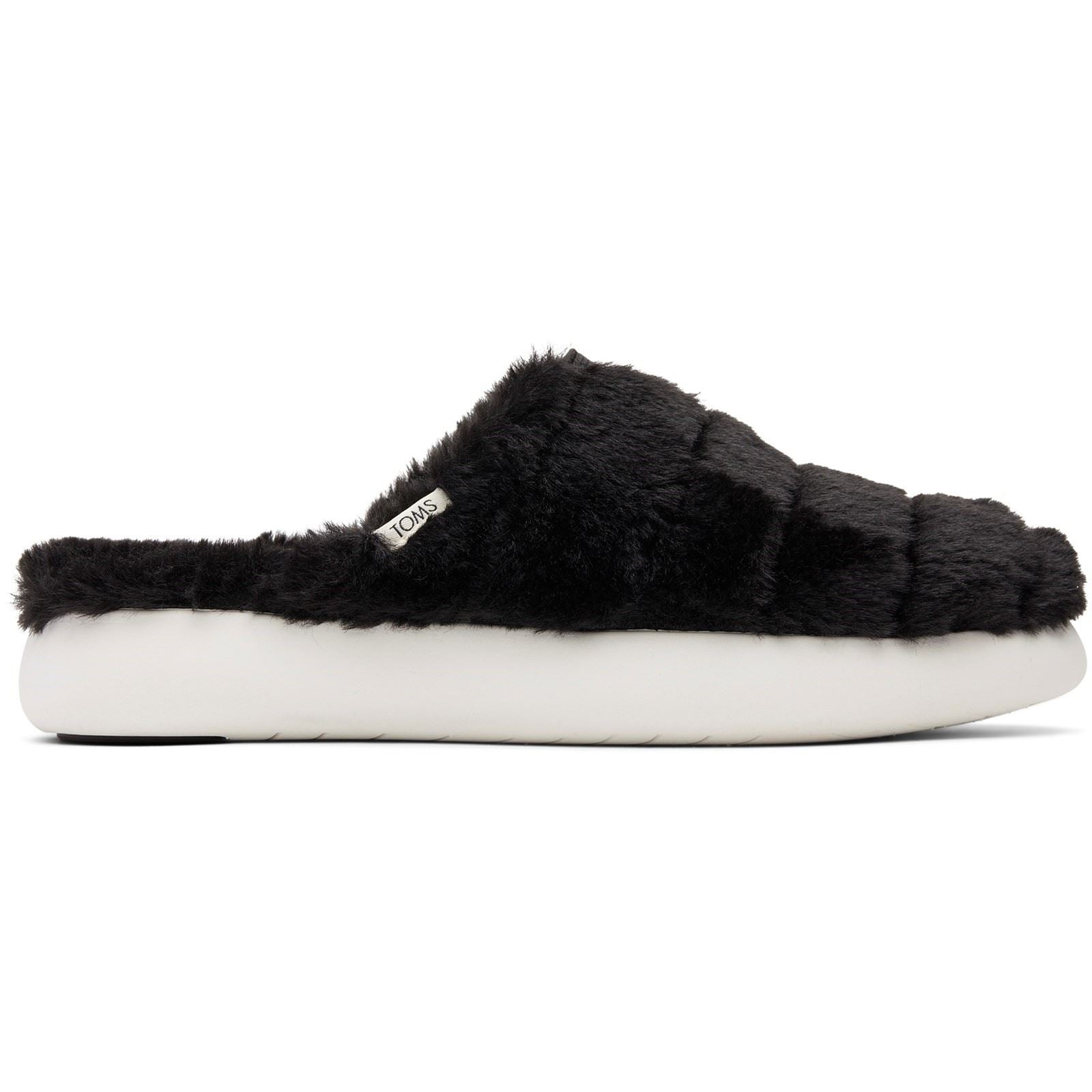 TOMS Alpargata Mallow Mules Noires En Fausse Fourrure Pour Femmes En Polyester