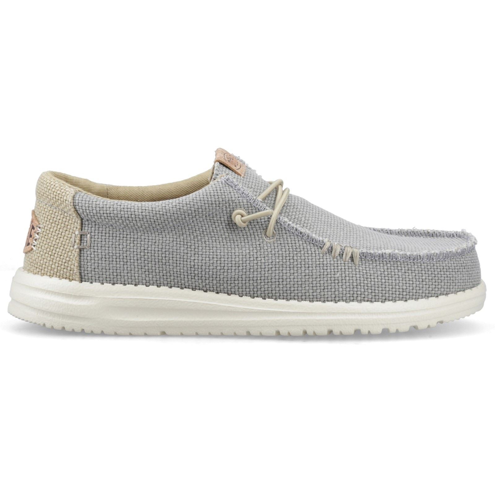 HEYDUDE Wally Braided Mocassins Pour Hommes En Flanelle Polyester Gris/Olive