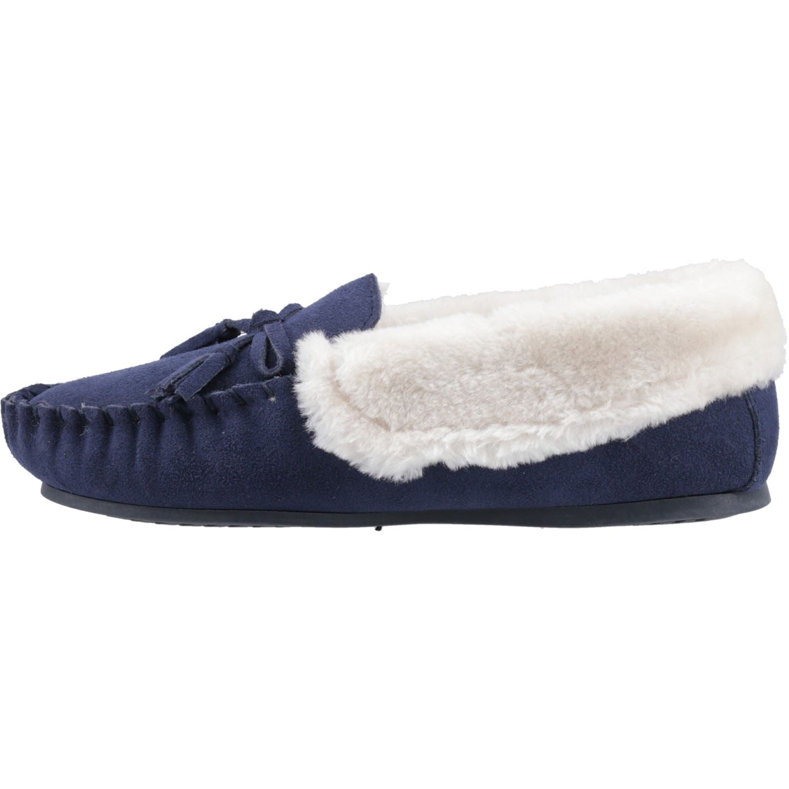 Hush Puppies Agnes Chaussons Pour Femme En Suède Marine