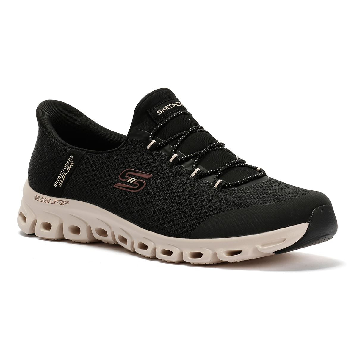 Skechers Slip-Ins Glide Step Vibey Baskets Noires En Mesh Pour Femmes