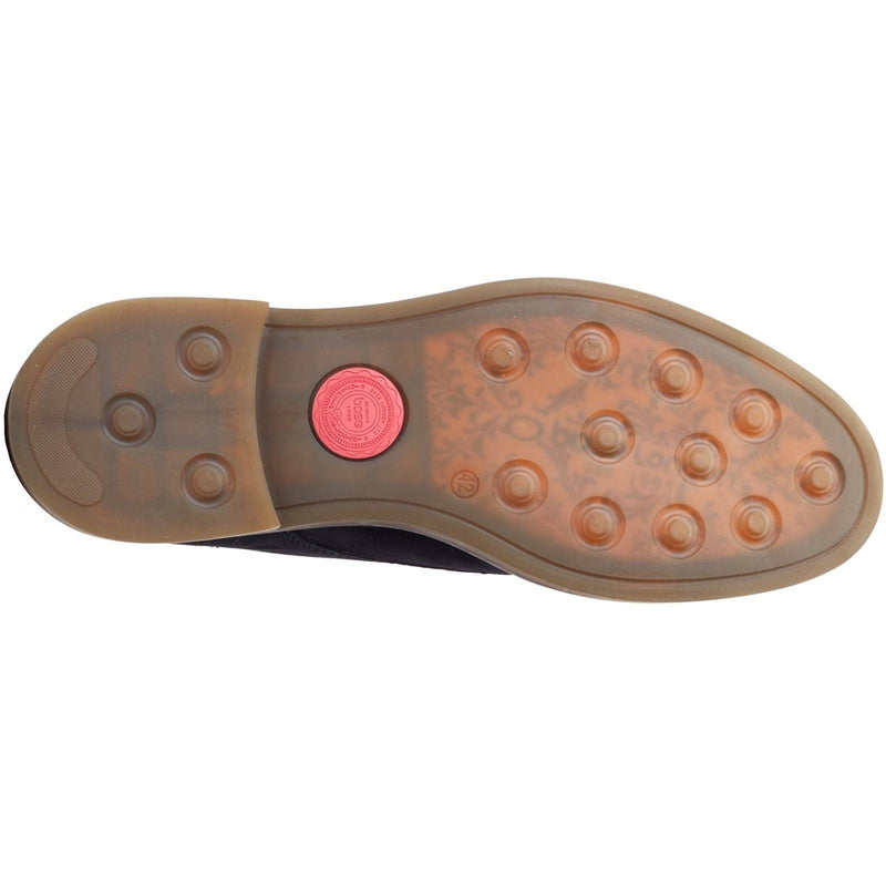 Base London Knebworth Chaussures Bleu Marine En Cuir Pour Hommes