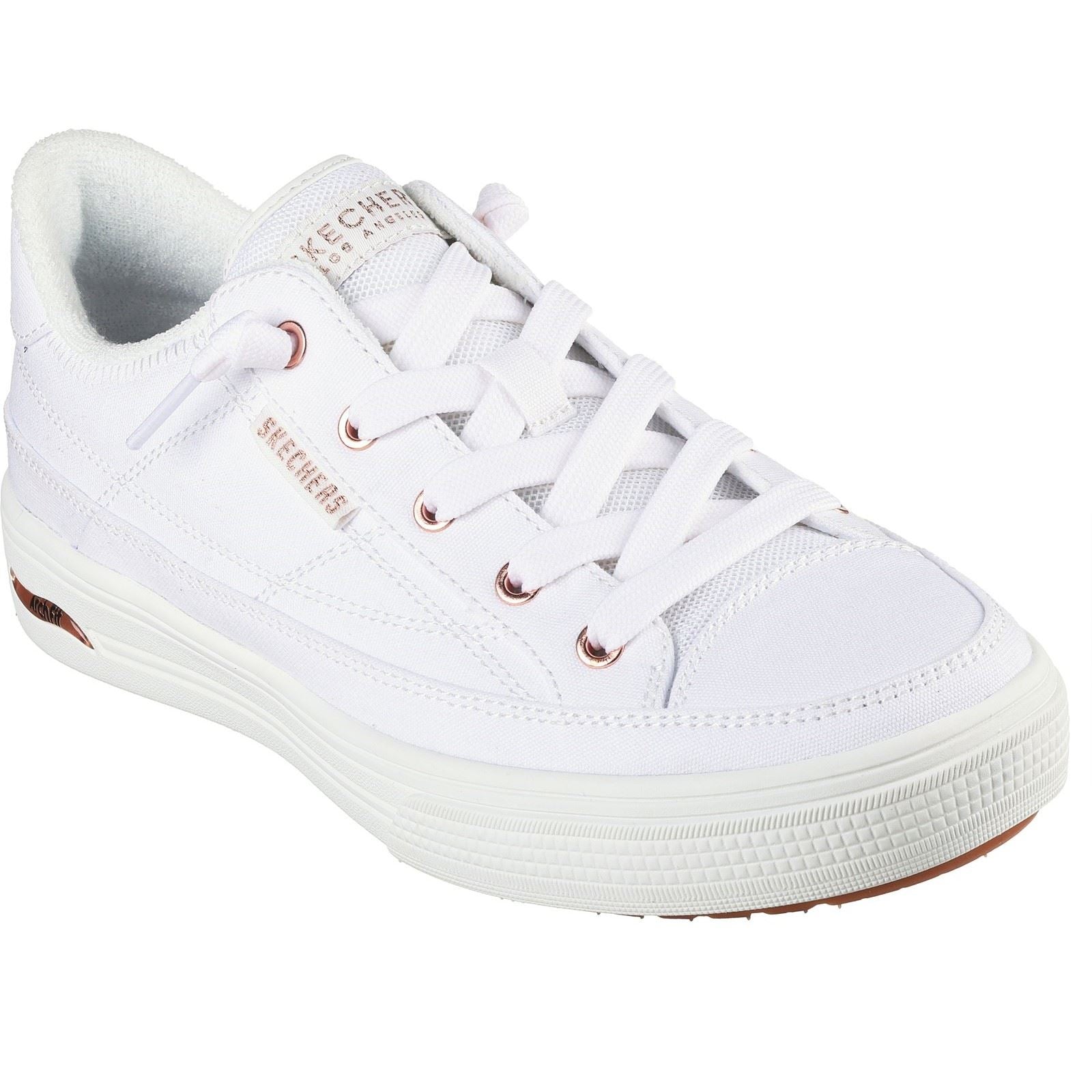 Skechers Arch Fit Arcade Meet Ya There Baskets Blanches En Coton Pour Femmes
