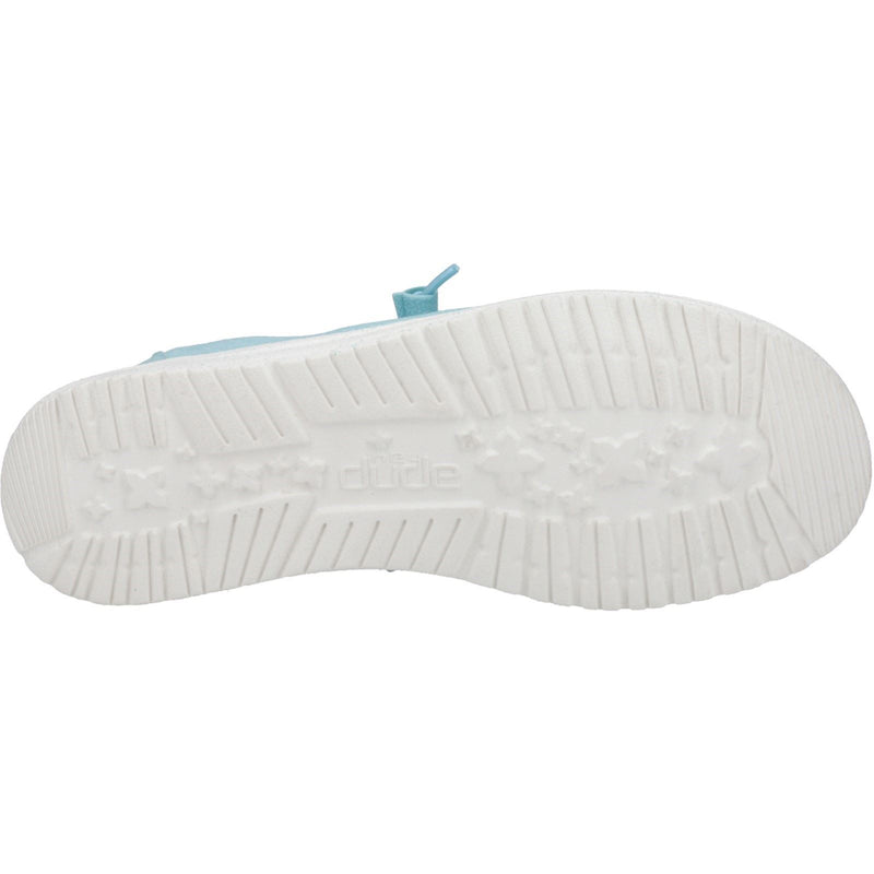HEYDUDE Wendy Canvas Mocassins Turquoise Pour Femmes En Coton 100%