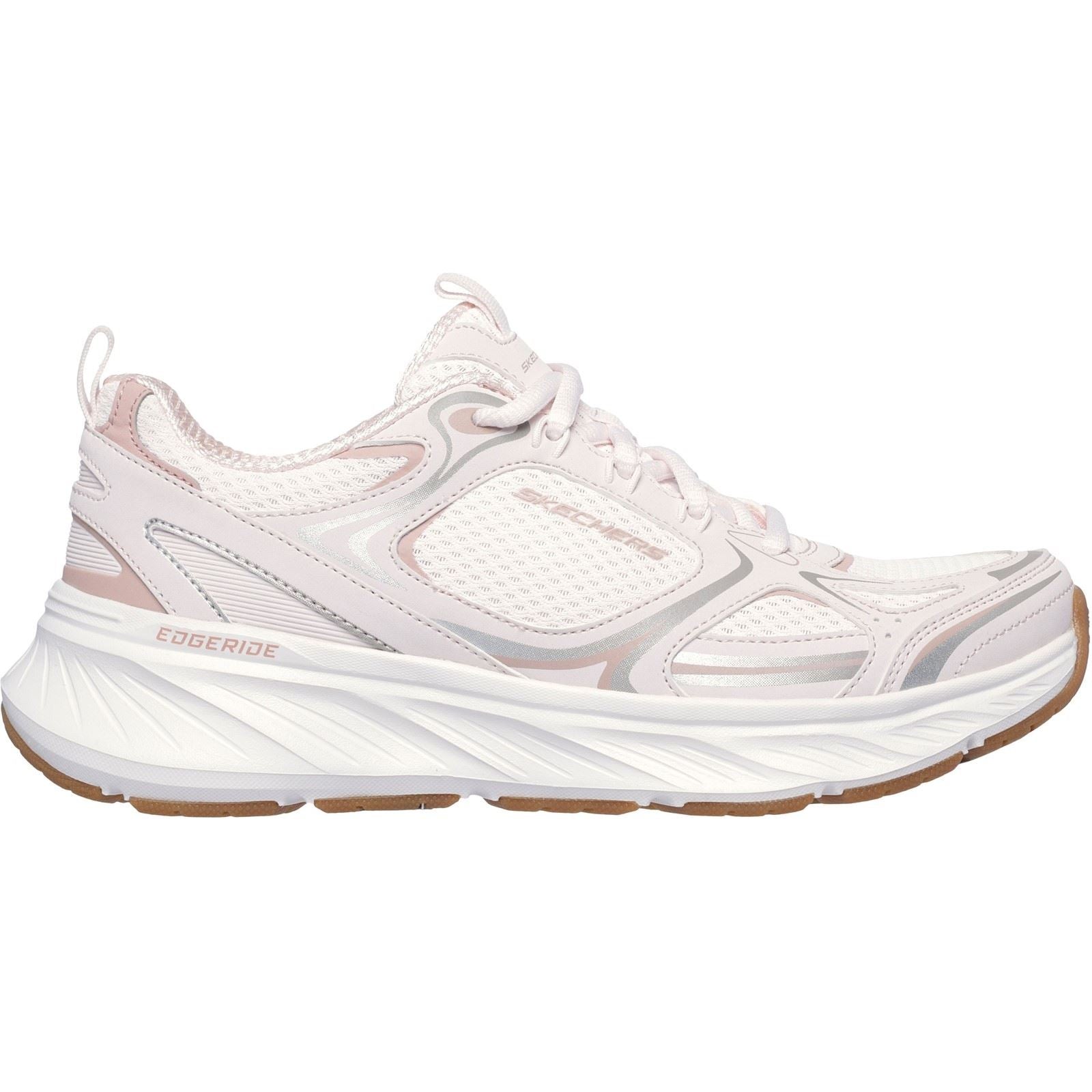 Skechers Edgeride Silver Eclipse Chaussures De Sport Synthétiques Roses Pour Femmes