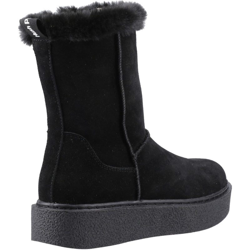 Hush Puppies Becca Mid Femmes Bottes Noires En Suède