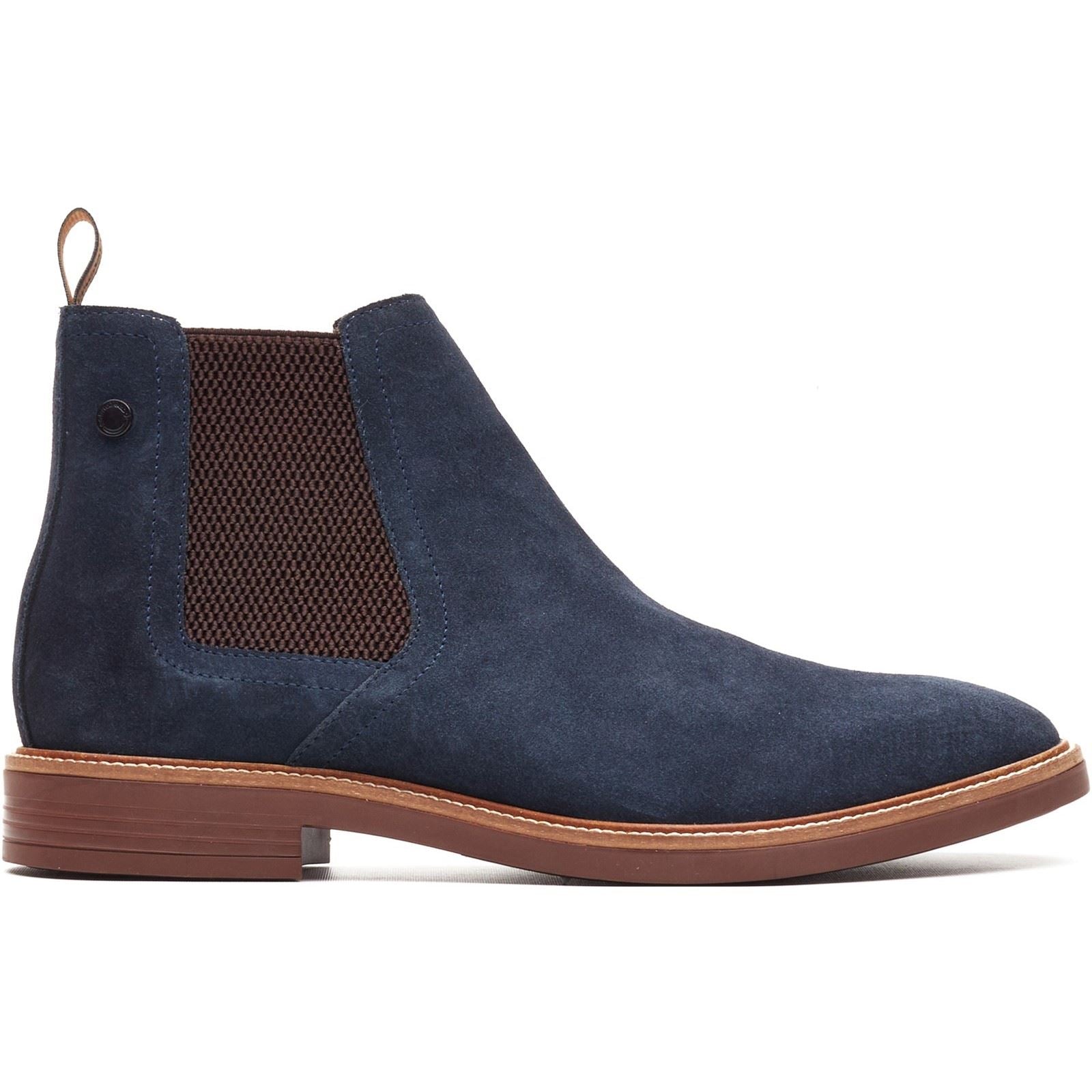 Base London Sussex Chelsea Boot Bottes En Cuir Pour Hommes Bleu Marine