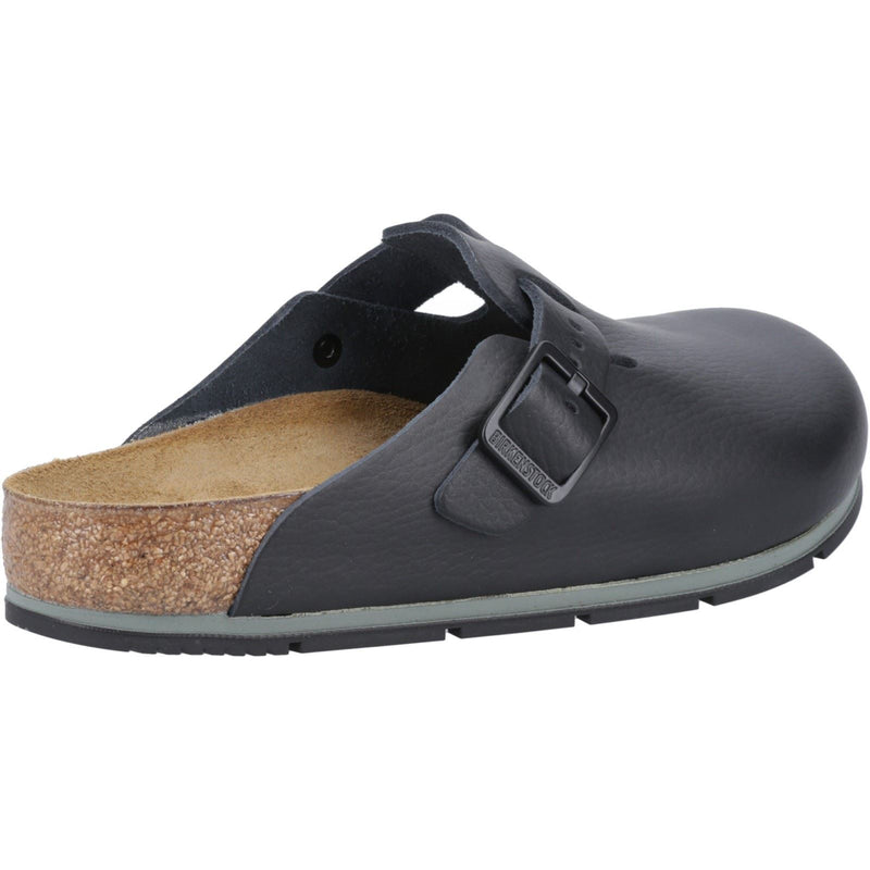 Birkenstock Boston Pro Sabots Noirs En Cuir Pour Femmes