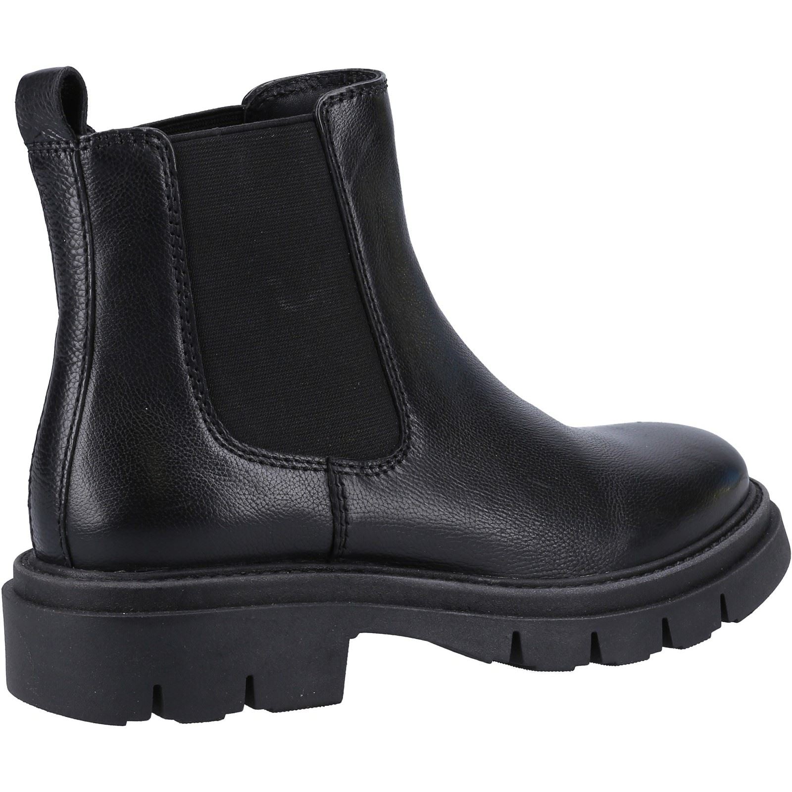 Hush Puppies Raya Chelsea Bottes Noires En Cuir Pour Femmes