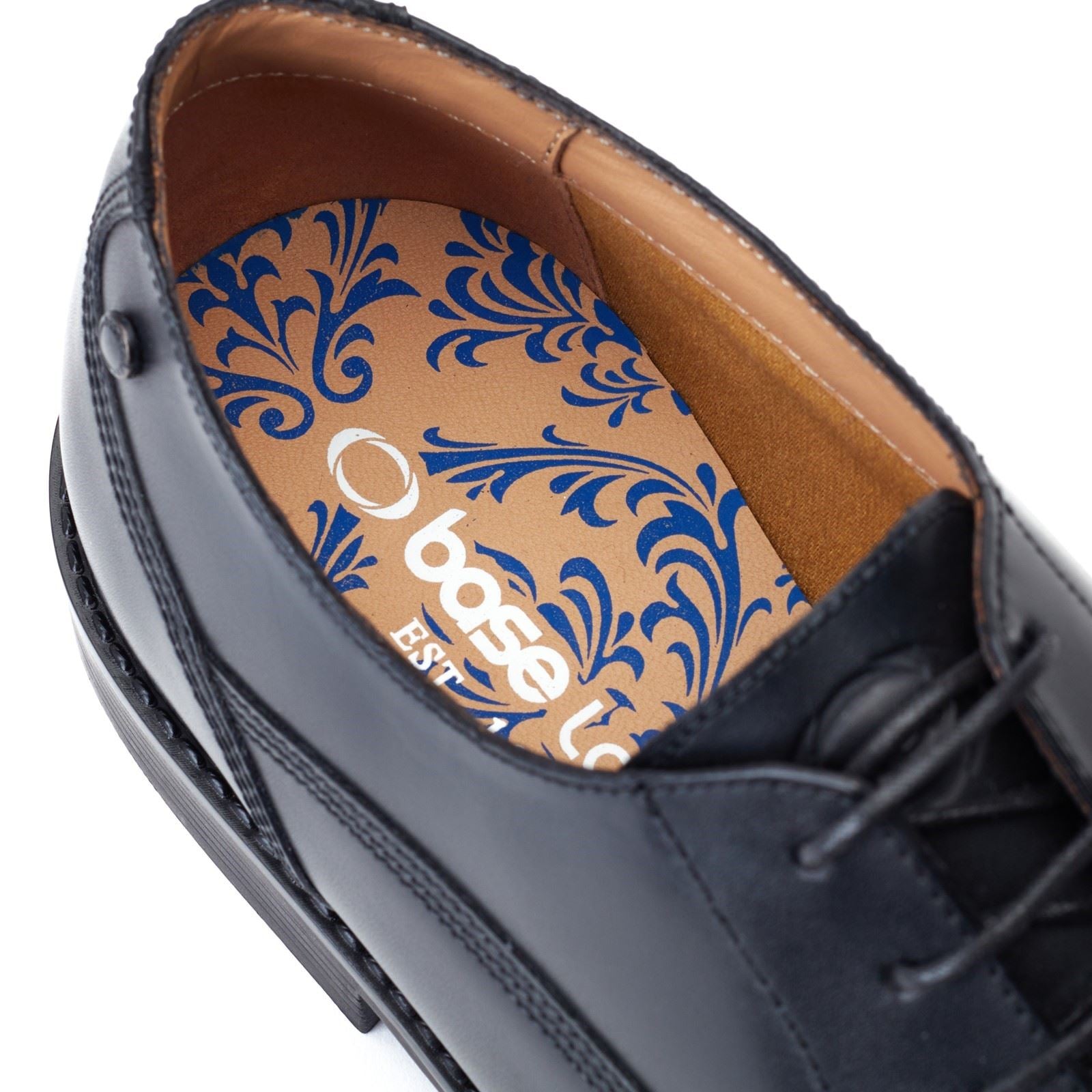 Base London Magnus Chaussures Oxford Noires En Cuir Pour Hommes