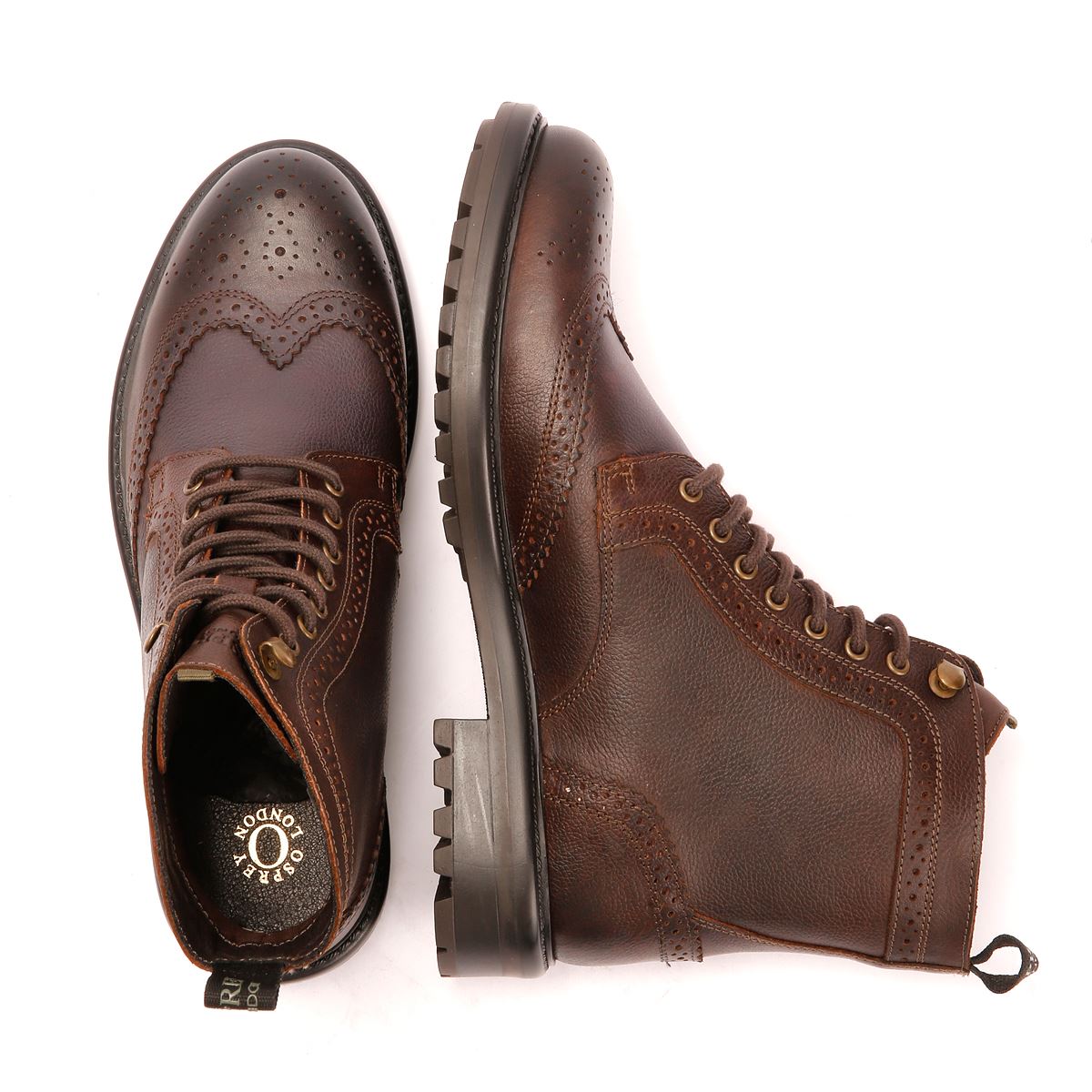 Osprey London The Professor Bottes En Cuir Pour Hommes Marron