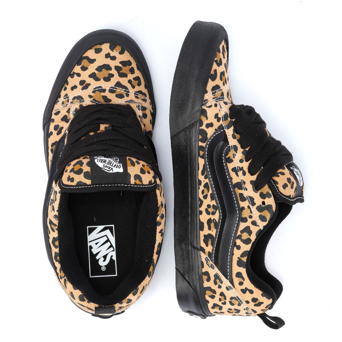 Vans Knu Skool Baskets Noires En Cuir