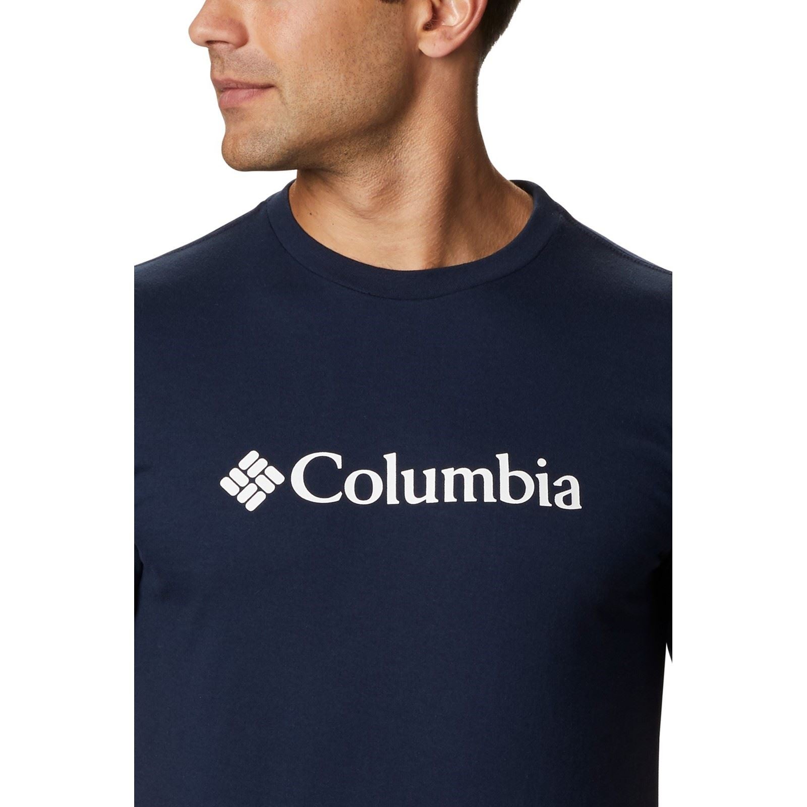 Columbia CSC Basic Logo Short Sleeve T-Shirts Pour Hommes En Coton Bleu À Manches Courtes