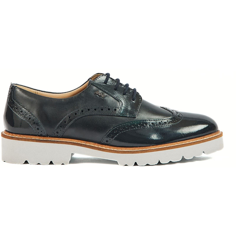 Pod Kortney Chaussures Richelieu En Cuir Verni Pour Femme, Couleur Bleu Marine.