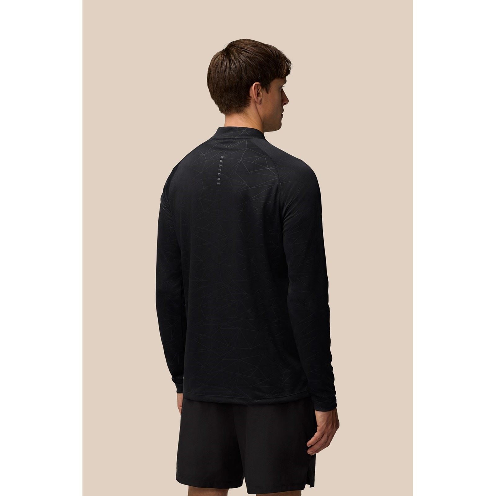 Castore Adapt Training 1/4 Zip Top T-Shirts De Sport Actifs Pour Hommes En Polyester Noir