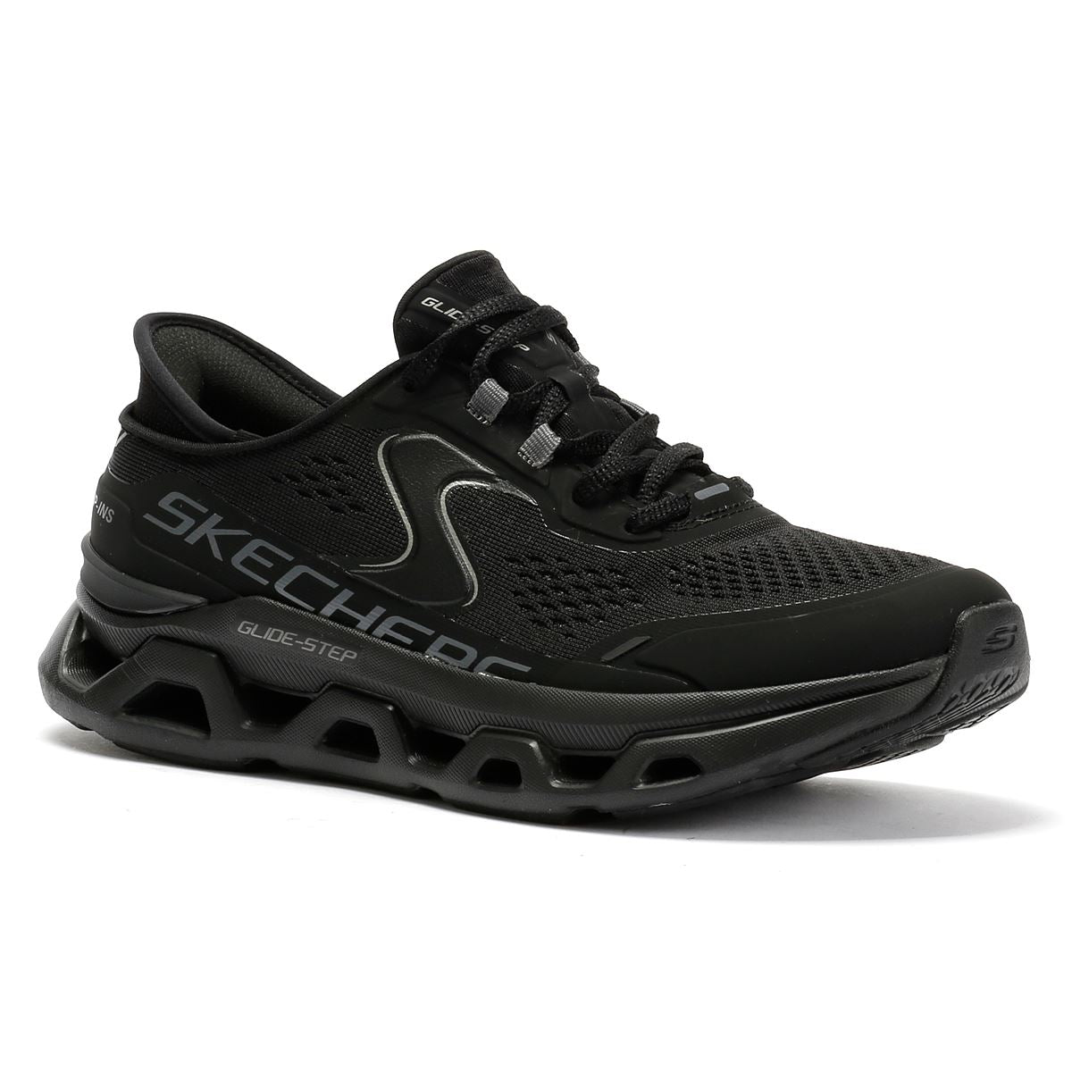 Skechers Slip-Ins Glide Step Altus Baskets Noires En Mesh Pour Femmes