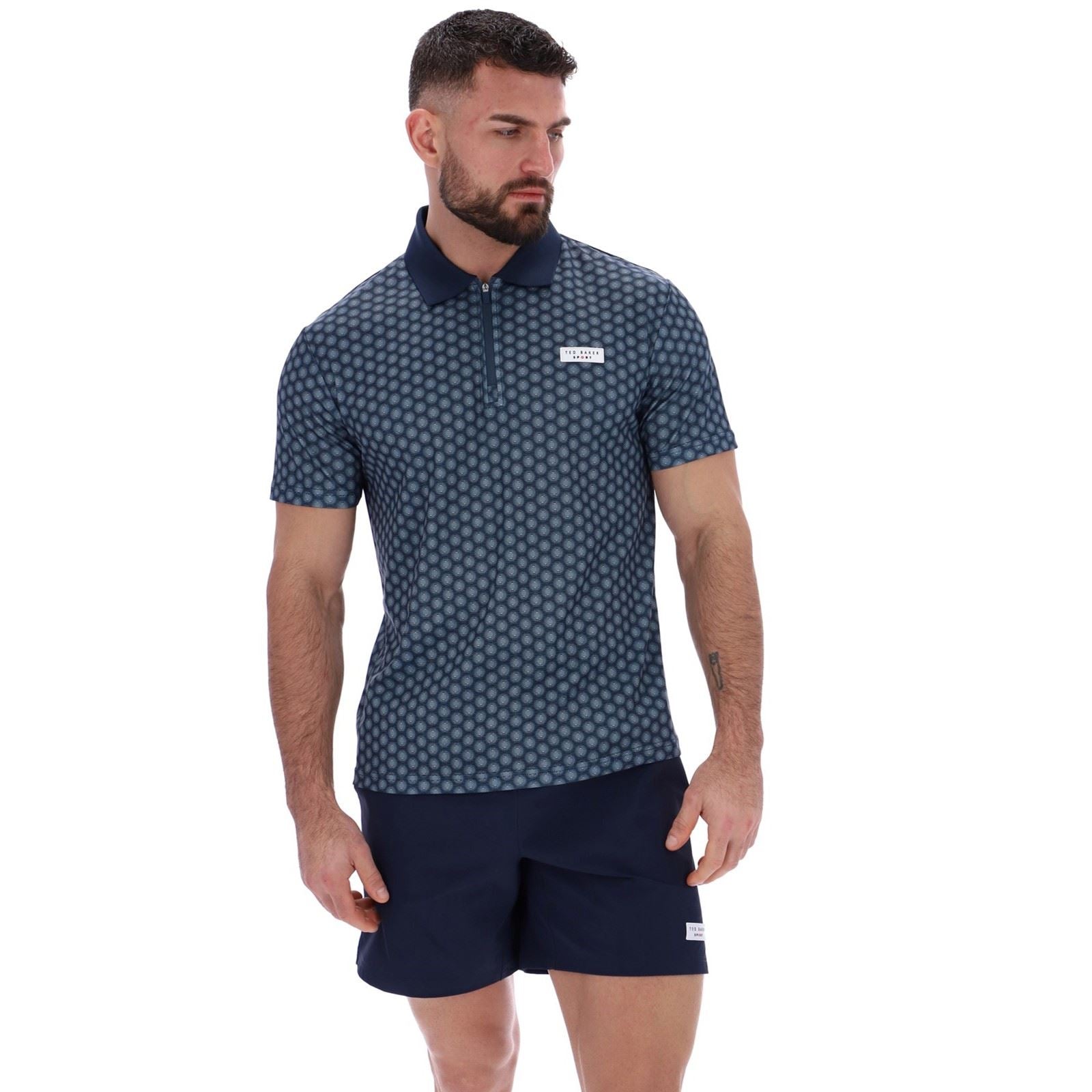 Ted Baker JAYDEN TBMTS2619 Chemises Polo Actives Pour Hommes En Polyester Bleu