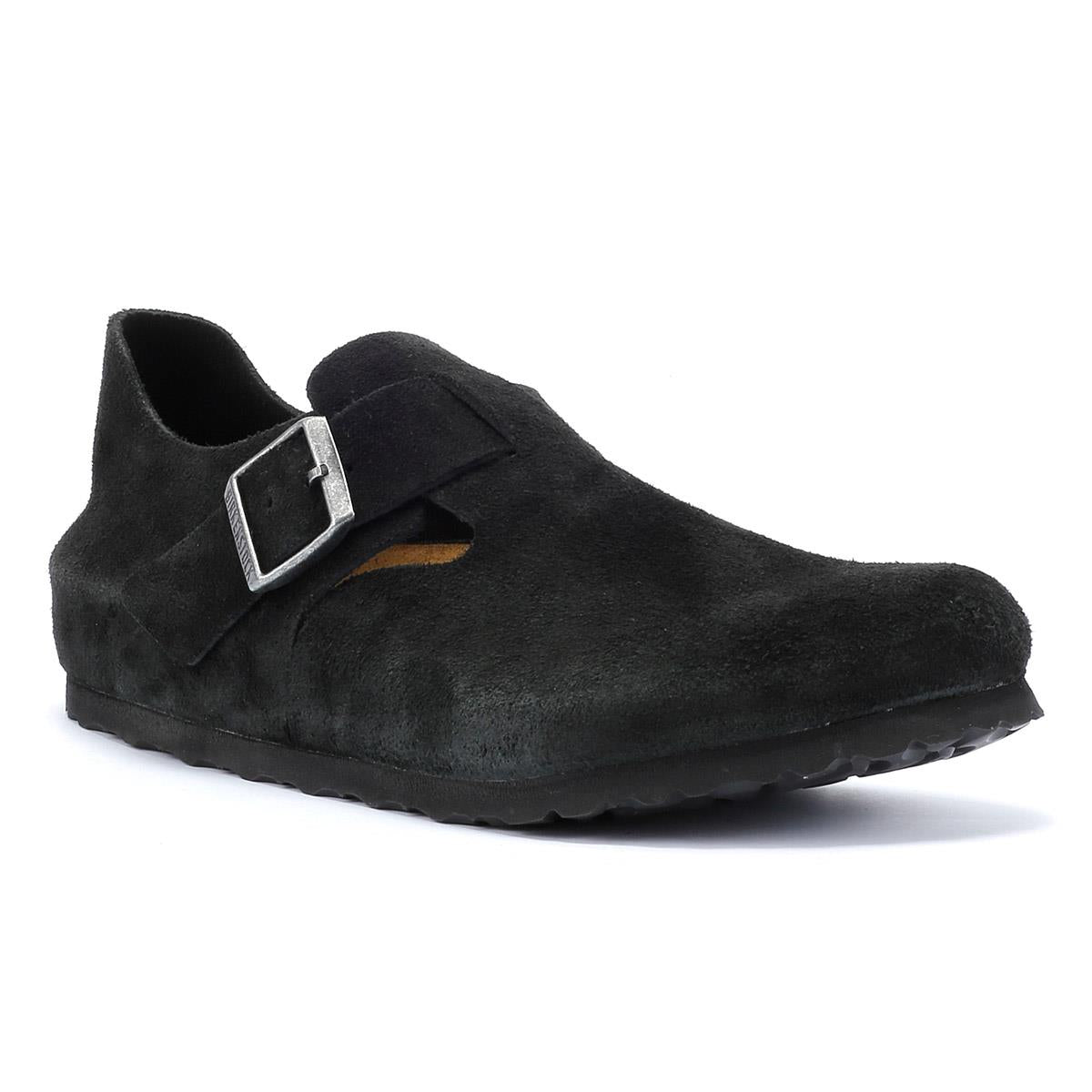 Birkenstock London Chaussures Confort En Daim Noir