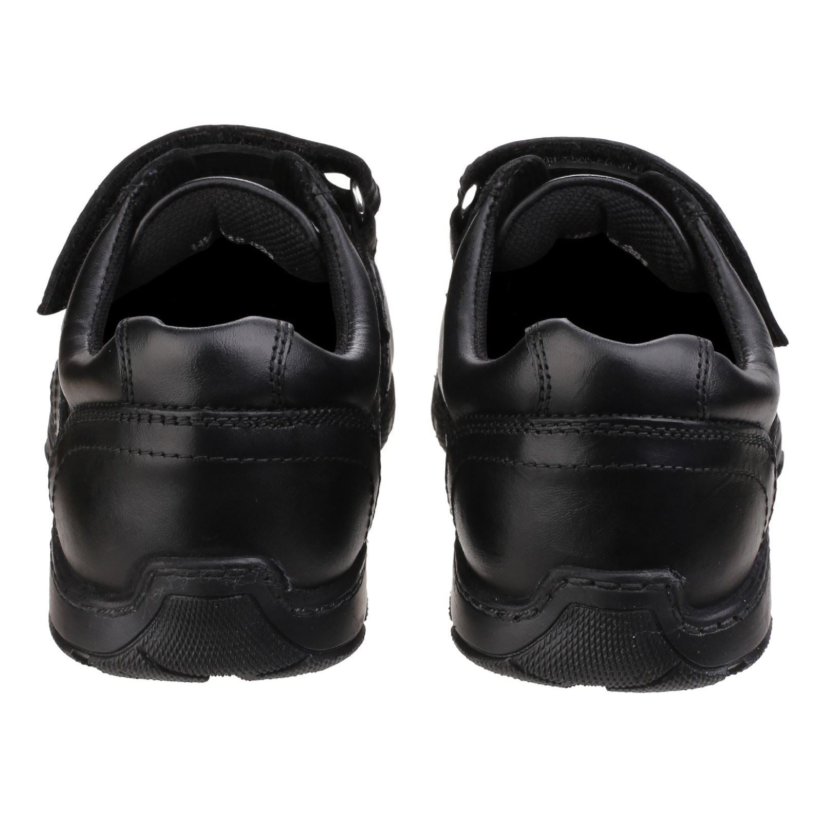 Hush Puppies Freddy 2 Senior Chaussures Noires Pour Garçons En Cuir