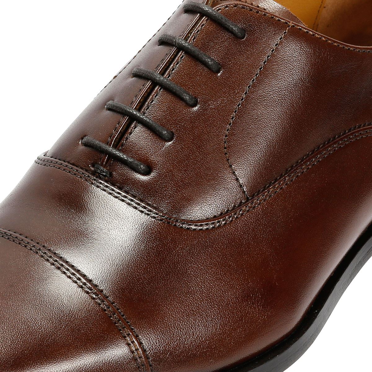 Chapman & Moore Toe Cap Oxford Chaussures En Cuir Pour Hommes Brunes À Lacets