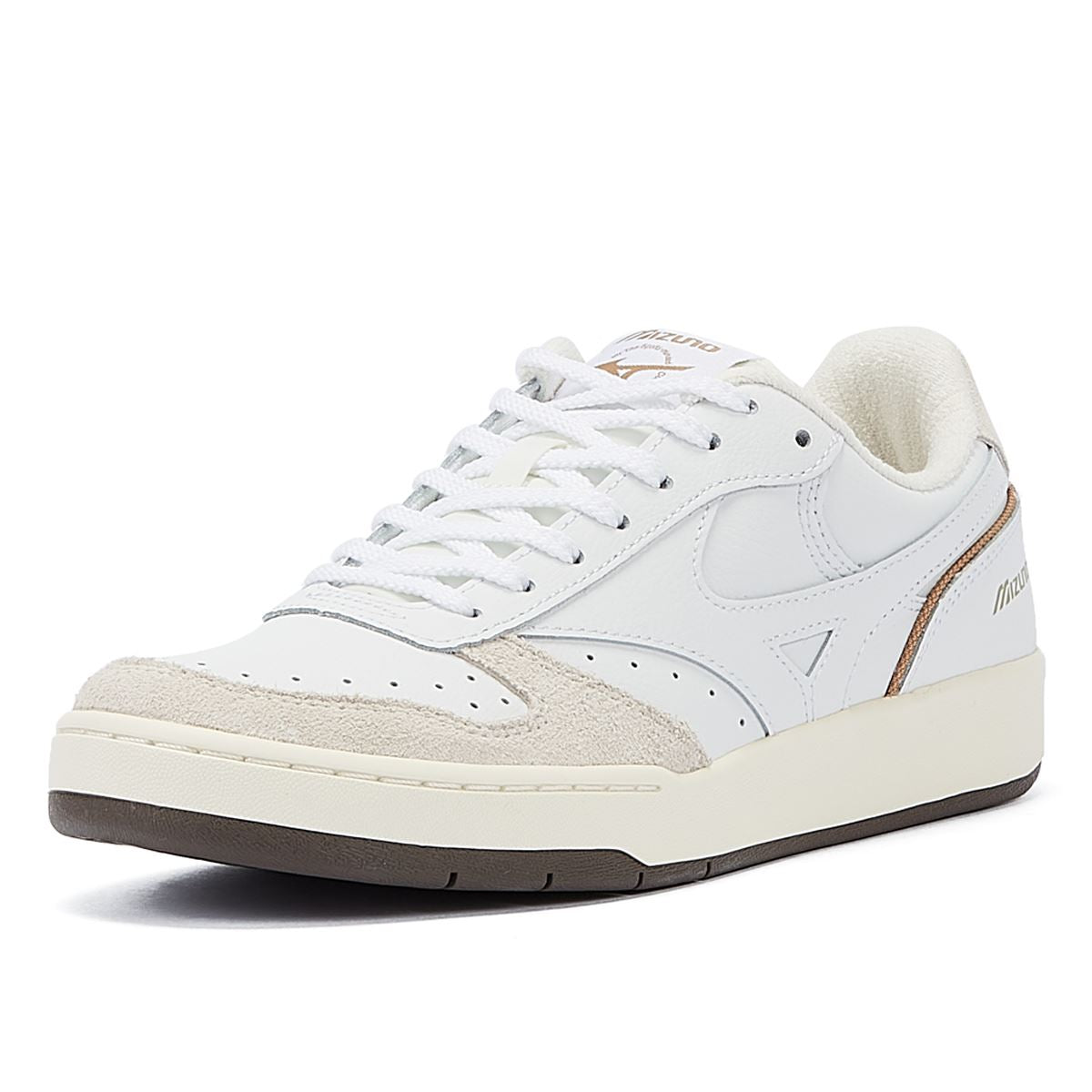 Mizuno City Wind Premium Baskets En Cuir Blanc