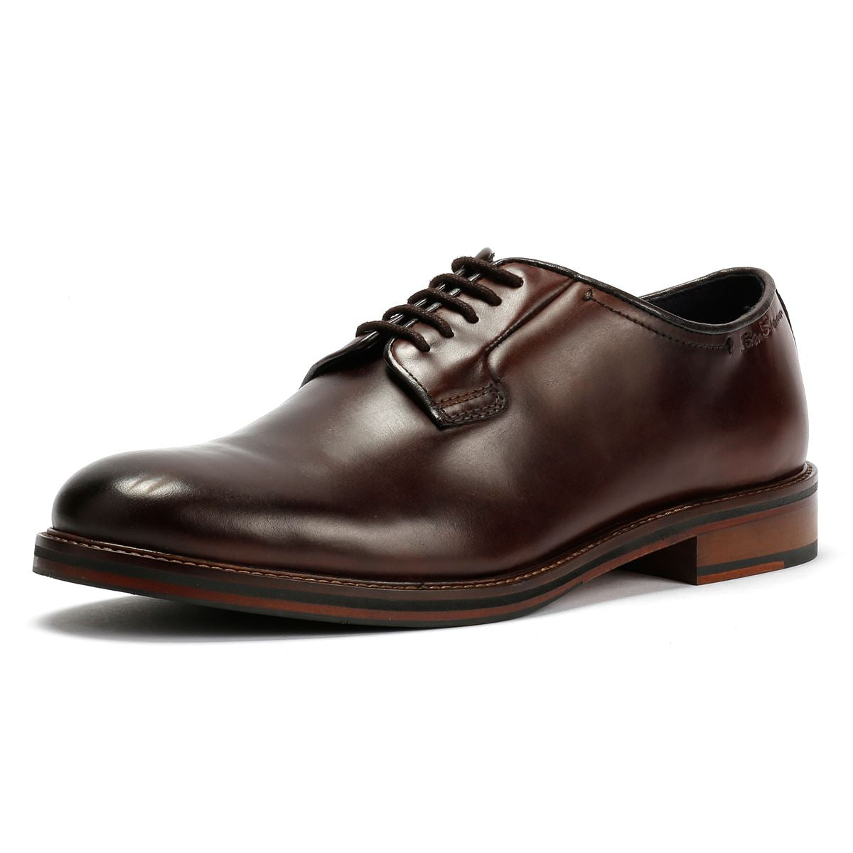 Ben Sherman Hoxton Chaussures En Cuir Pour Hommes Brunes À Lacets