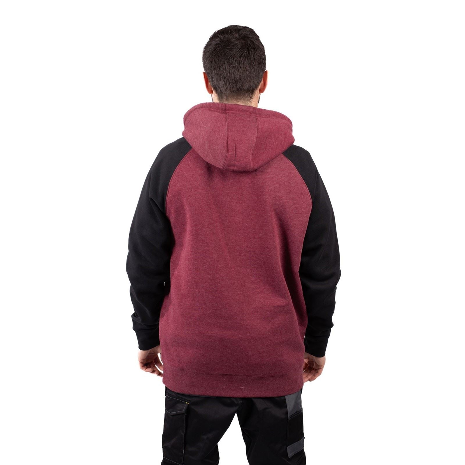 Caterpillar Raglan Sweat À Capuche Rouge En Coton Pour Homme