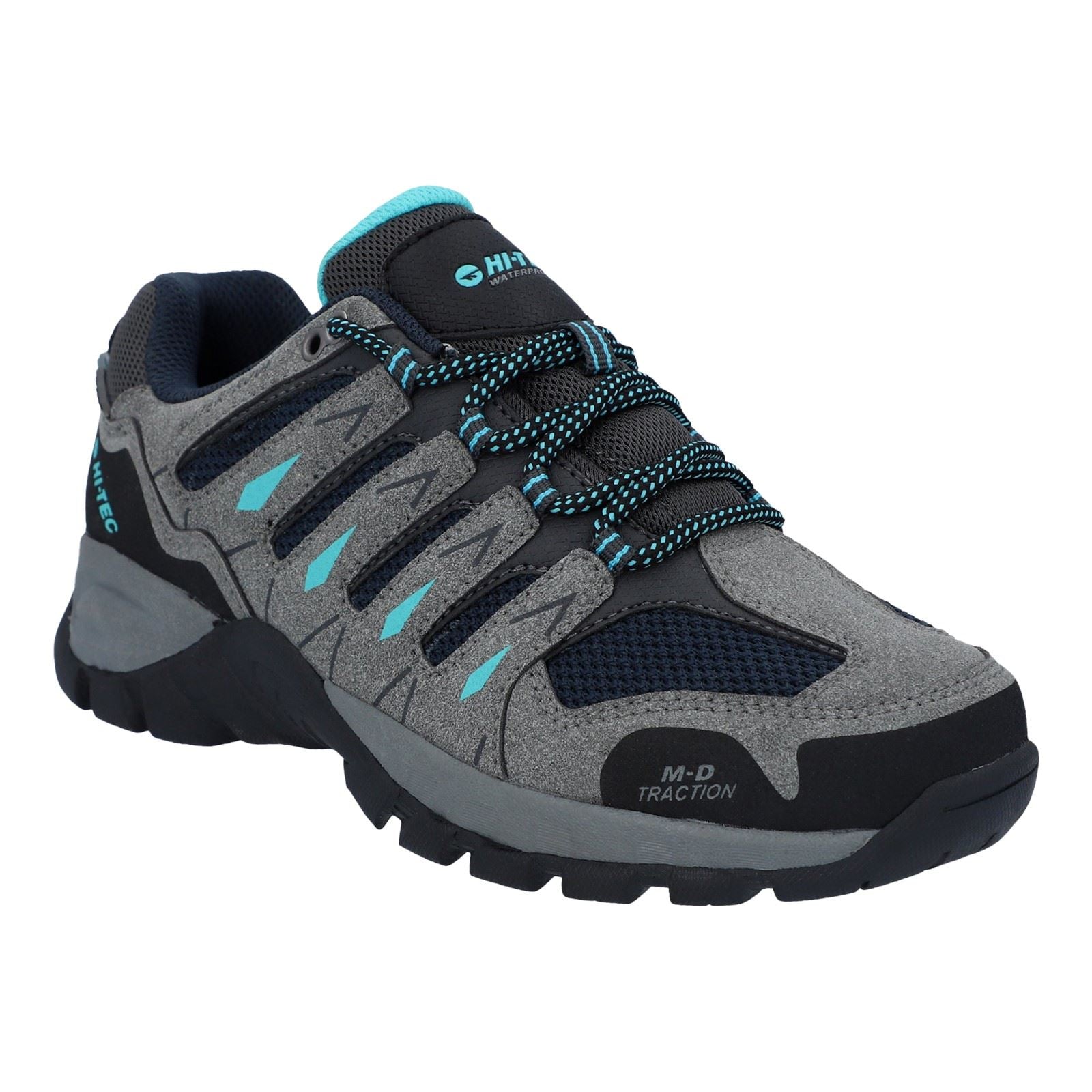 Hi-Tec Corzo Low Bottes De Randonnée Pour Femmes En Suède Pu Gris Frais/bleu Marine/curaçao