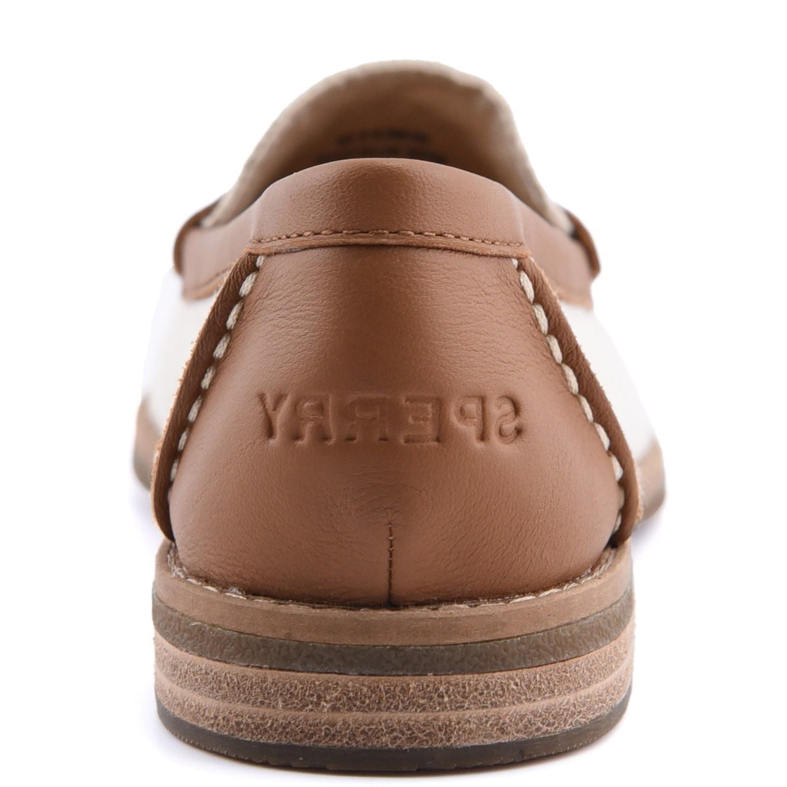 Sperry Port Driving Mocassins Femmes Blancs/Marron En Textile