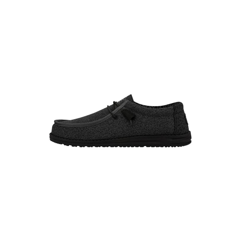 HEYDUDE Wally Sox Chaussures Bateau Noires En Micro-Suède Pour Homme.