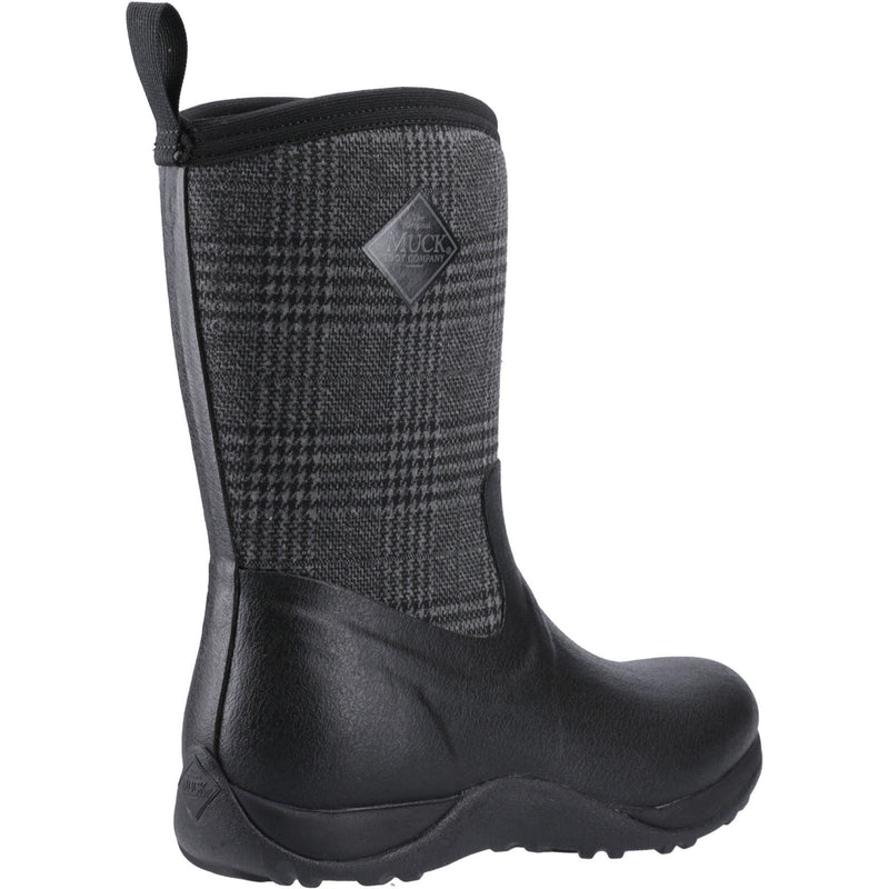 Muck Boots Arctic Weekend Bottes Mi-mollet D'hiver Pour Femmes En Caoutchouc Noir À Carreaux