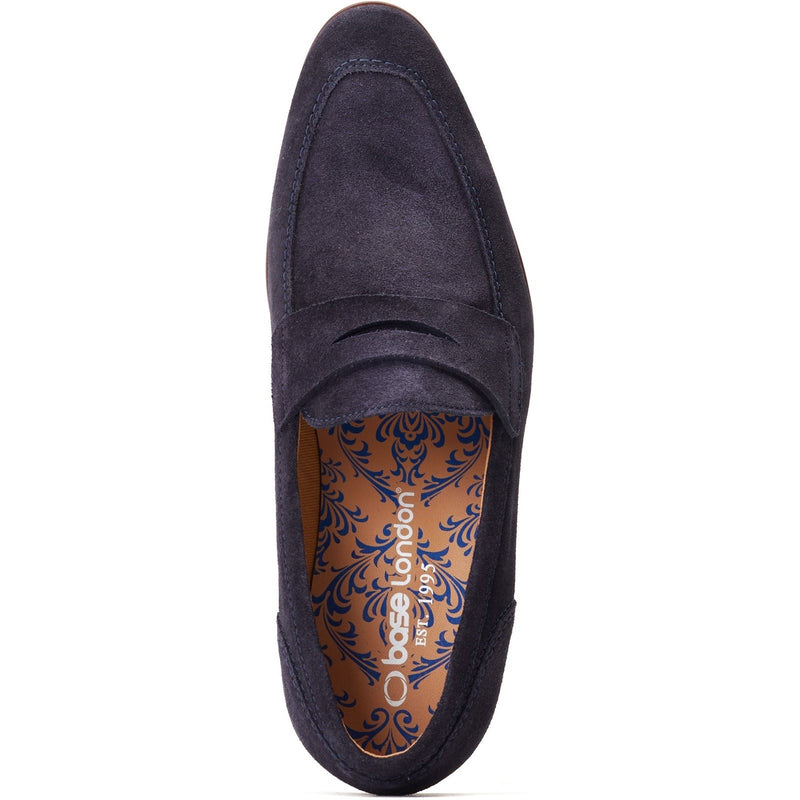 Base London Bruno Chaussures Bateau En Cuir Pour Homme, Bleu Marine