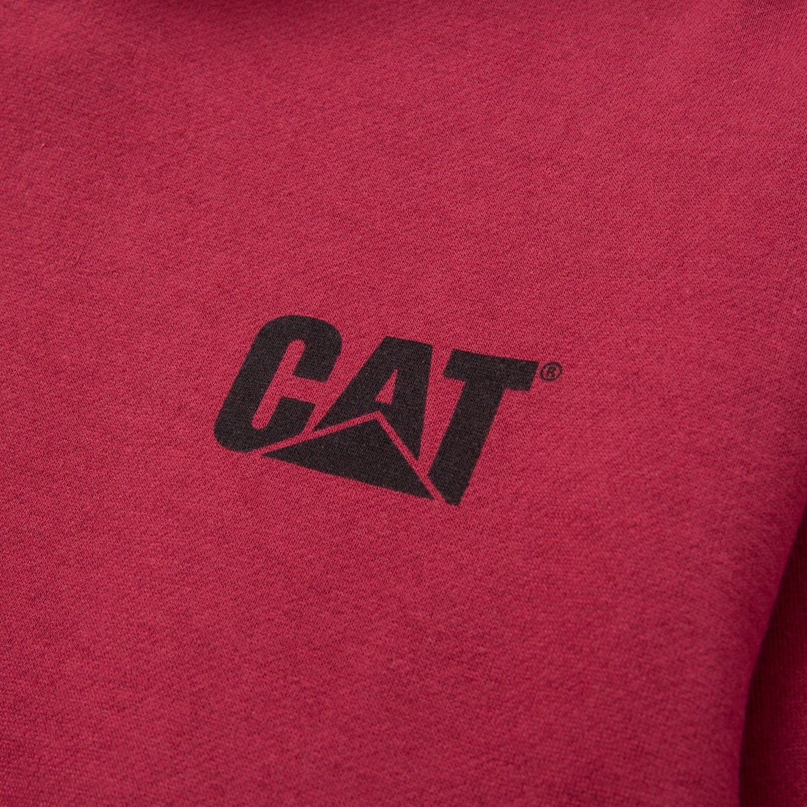 Caterpillar Trademark Banner Sweat À Capuche Rouge En Coton Pour Homme
