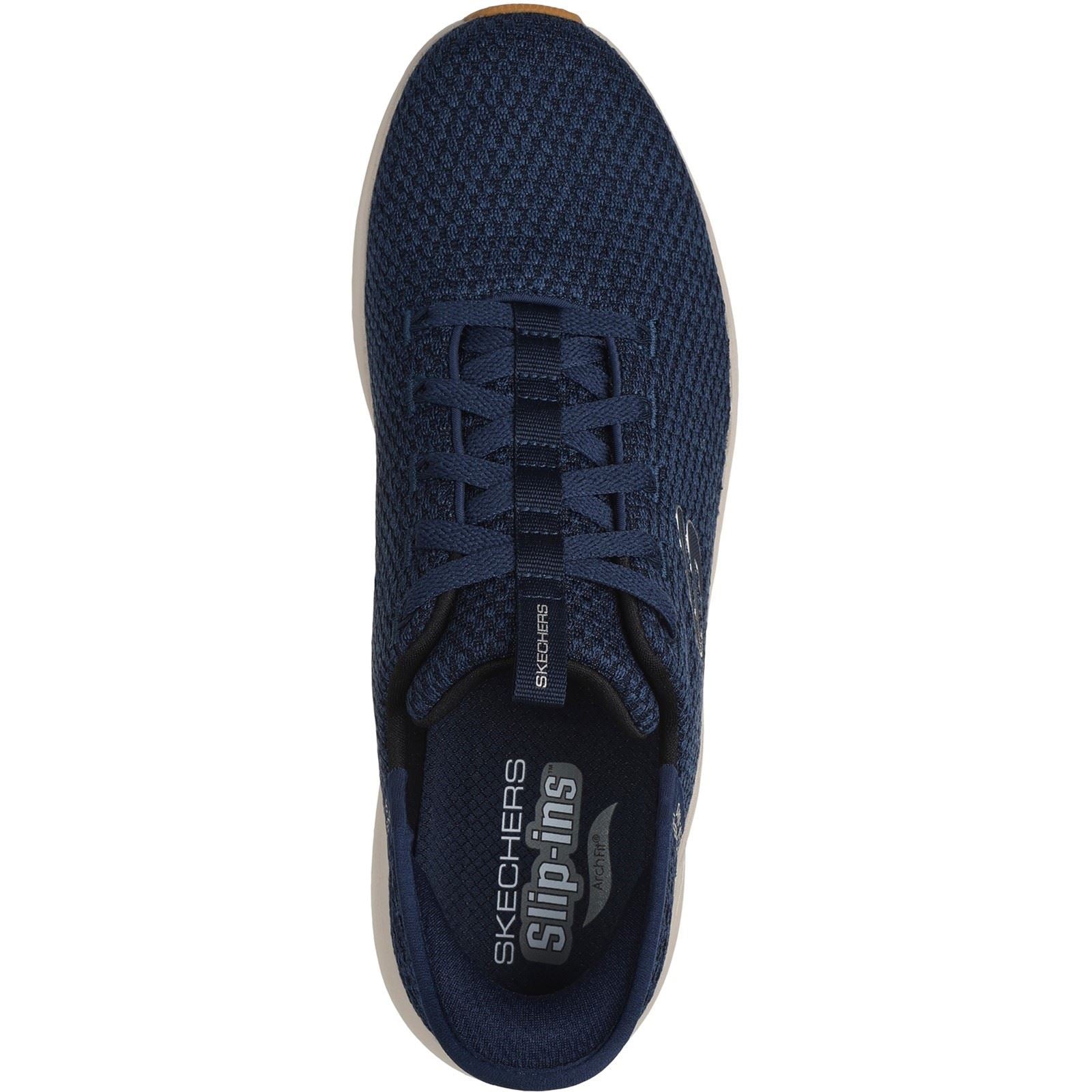 Skechers Arch Fit 2.0 Look Ahead Chaussures De Sport Pour Hommes En Toile Bleu Marine