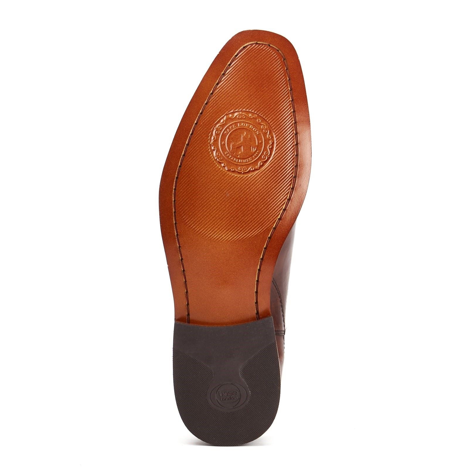 Base London Sikes Bottes En Cuir Marron Pour Homme